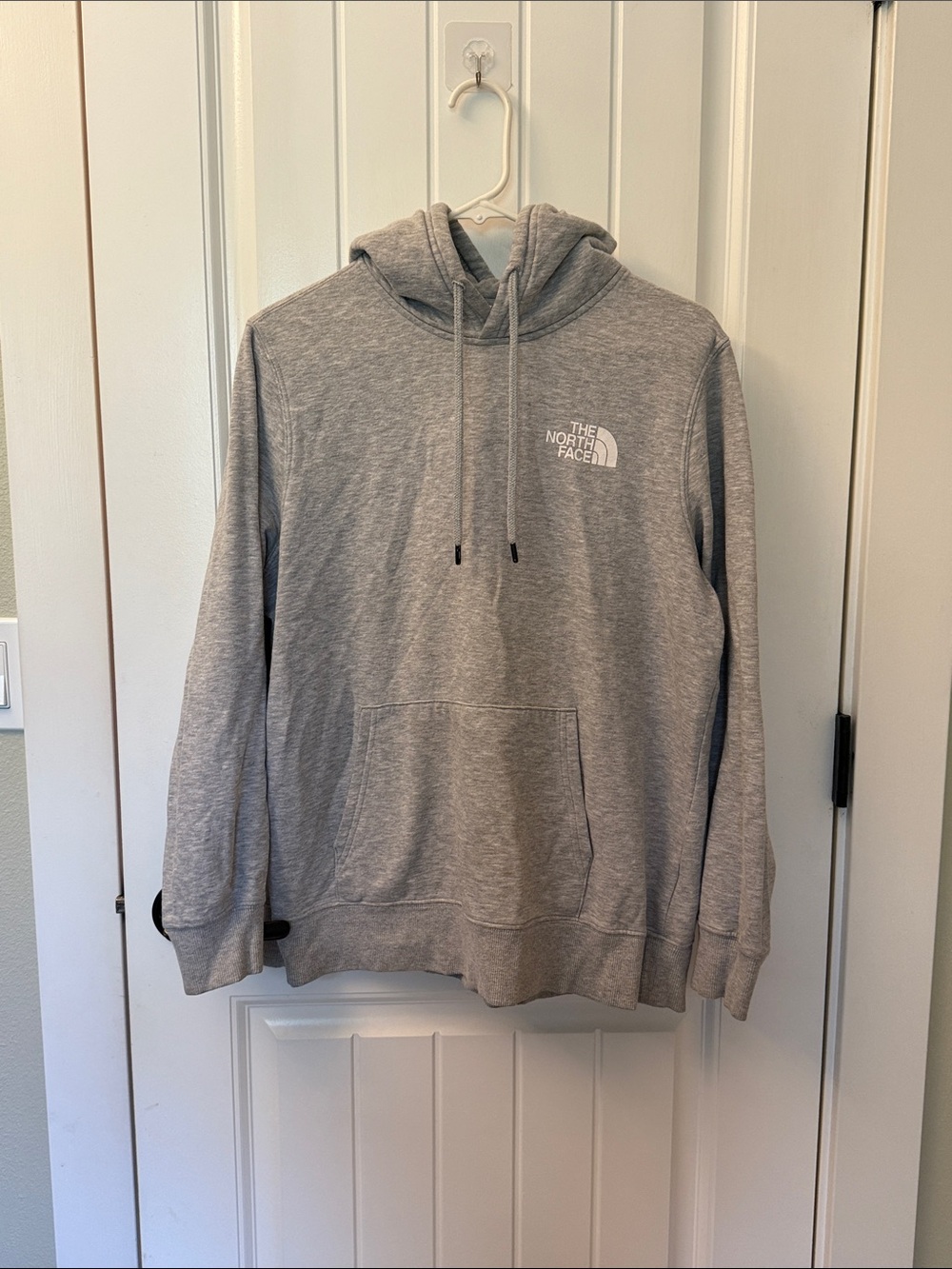 The North Face Light Gray Pullover Hoodie with Logo